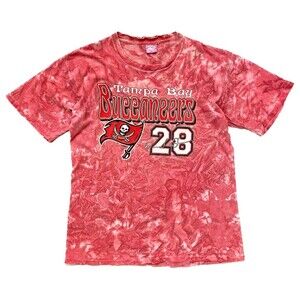 All Sport VTG Thrashed Tampa Bay Buccaneers #28 Tie Dye T-Shirt Size XL